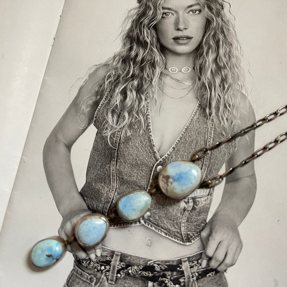 NAVAJO MADE Four Pendant Golden Hills Turquoise Necklace is NWOT! Never Worn